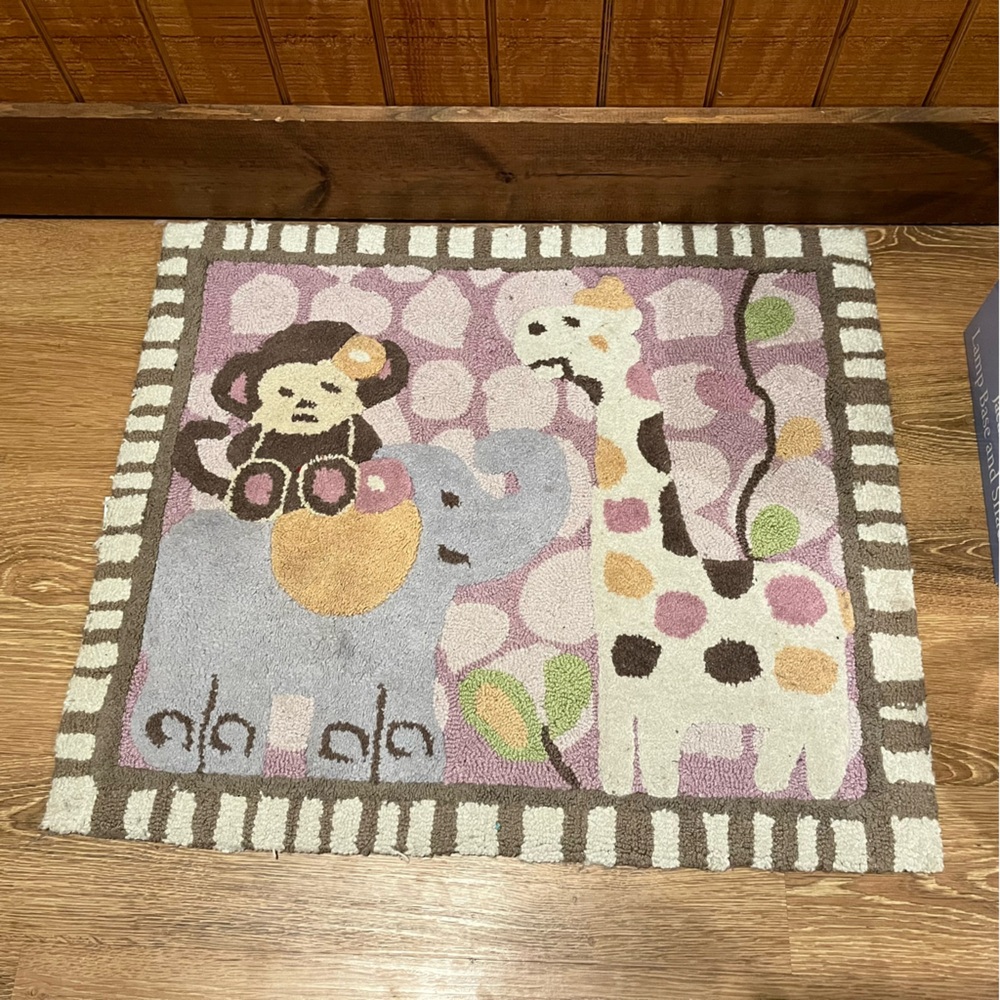 CoCaLo Baby Jacana 29”w x 25”l Rug Monkey, Elephant, Giraffe